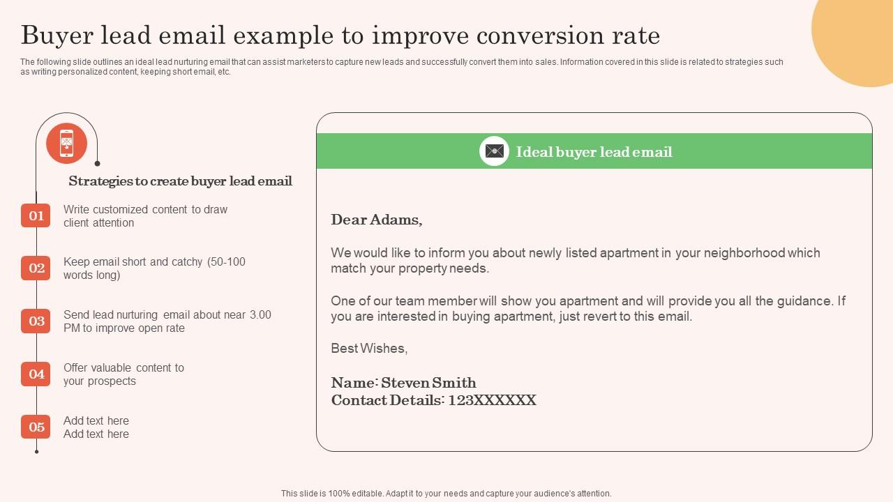 Buyer Lead Email Example To Improve Real Estate Property Marketing