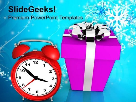 Christmas Present With Alarm Clock Event Powerpoint Templates Ppt Christmas Present With Alarm Clock Event Powerpoint Templates Ppt