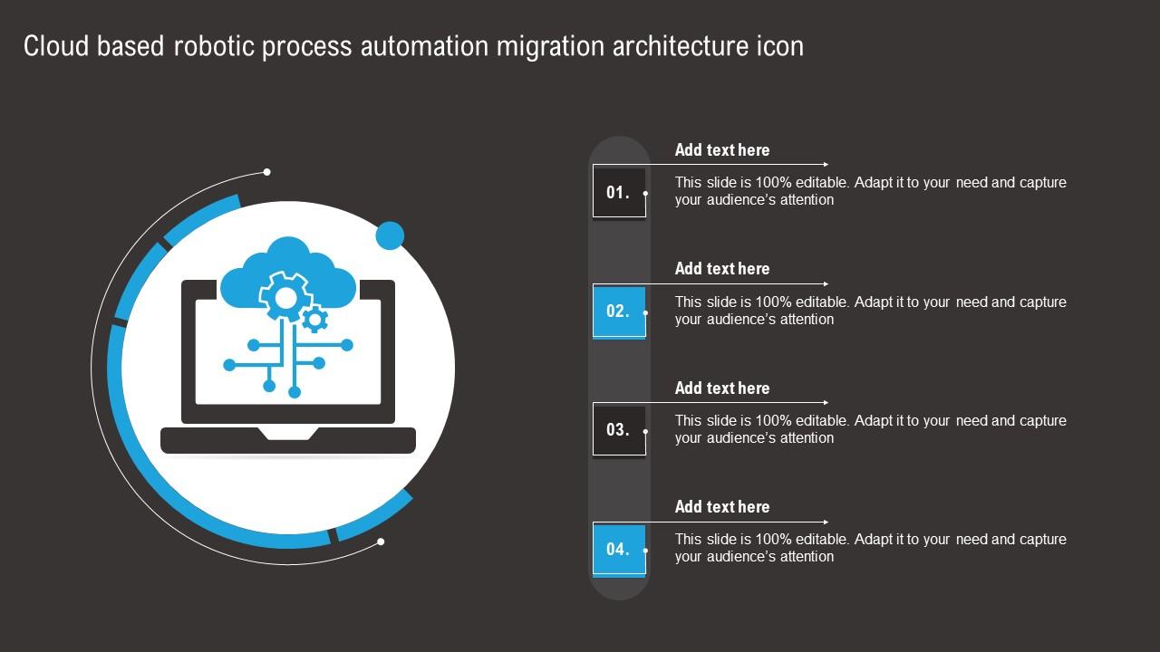 Cloud Based Robotic Process Automation Migration Architecture Icon Professional Pdf