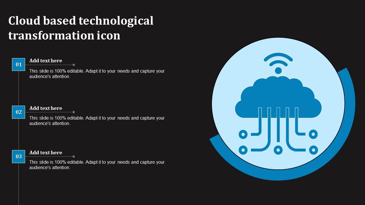 Cloud Based Technological Transformation Icon Introduction Pdf
