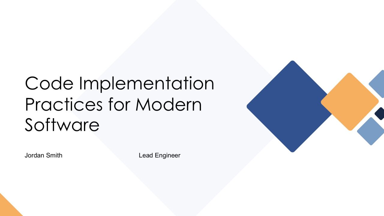 Code Implementation Practices For Modern Software PPT Structure AT
