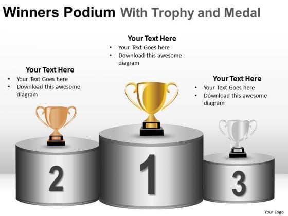 Trophy Image With Number One Sign, Presentation PowerPoint Images, Example of PPT Presentation