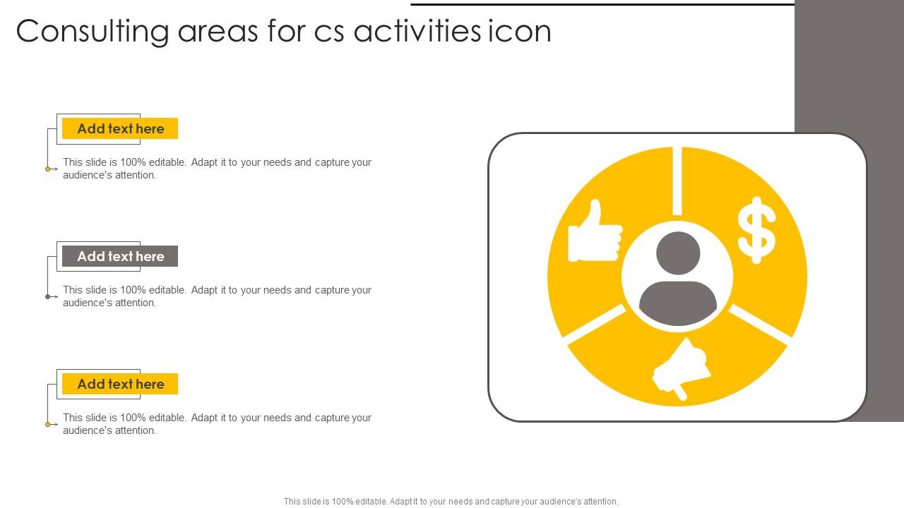 Consulting Areas For Cs Activities Icon Infographics Pdf