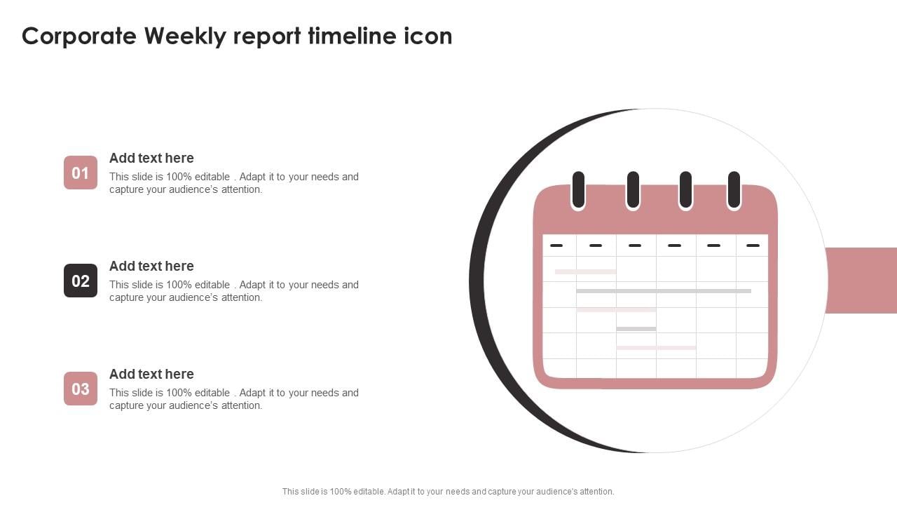Corporate Weekly Report Timeline Icon Pictures Pdf