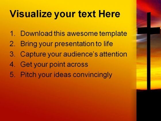 Cross Silhouette Religion PowerPoint Templates And PowerPoint