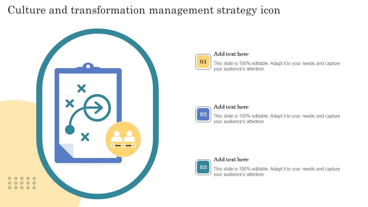 Culture And Transformation Management Strategy Icon Demonstration Pdf