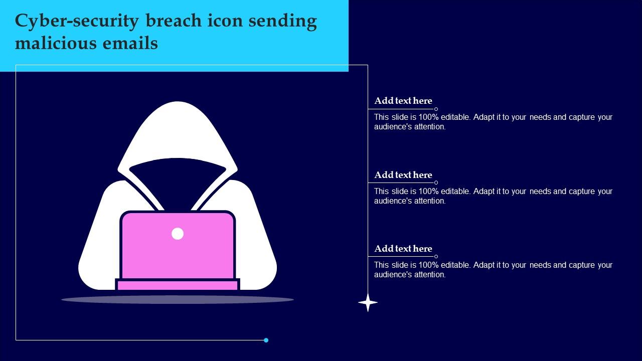Cyber Security Breach Icon Sending Malicious Emails Guidelines Pdf