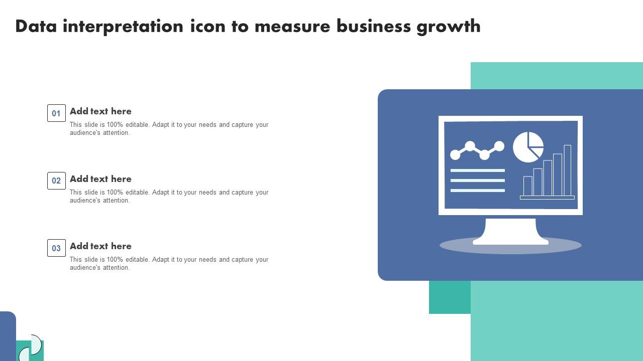 Data Interpretation Icon To Measure Business Growth Background Pdf