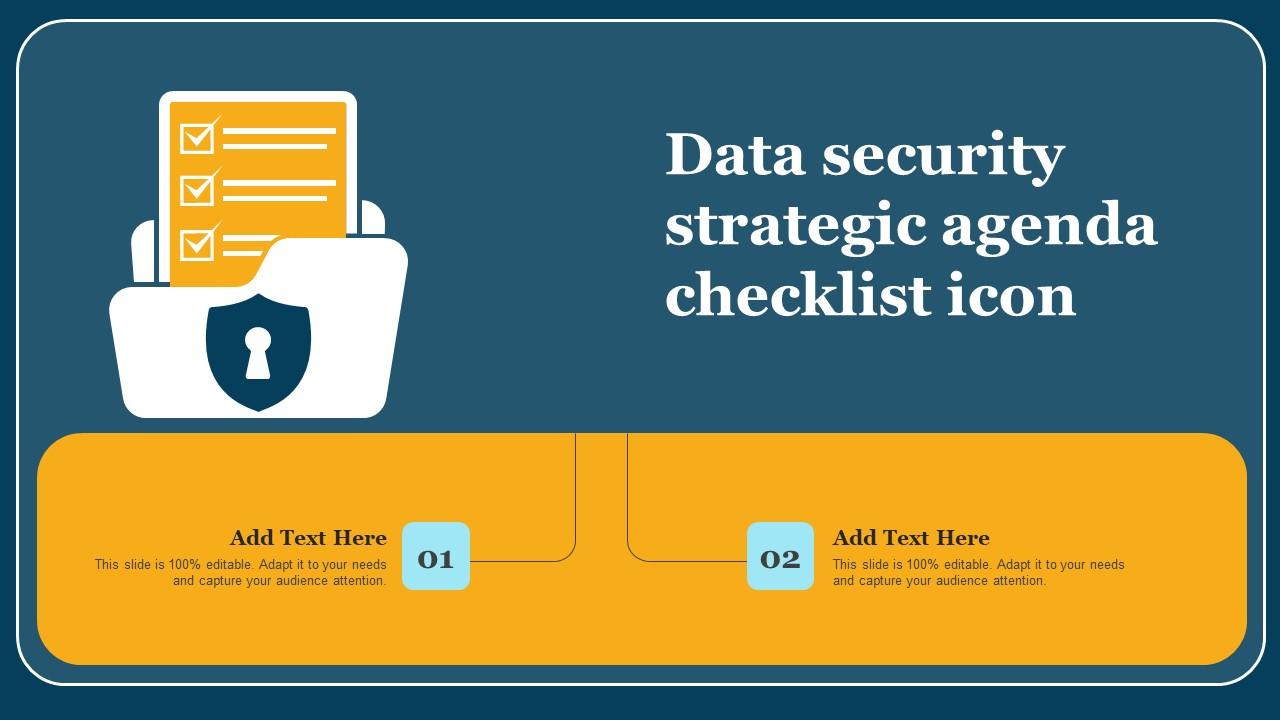 Data Security Strategic Agenda Checklist Icon Mockup Pdf