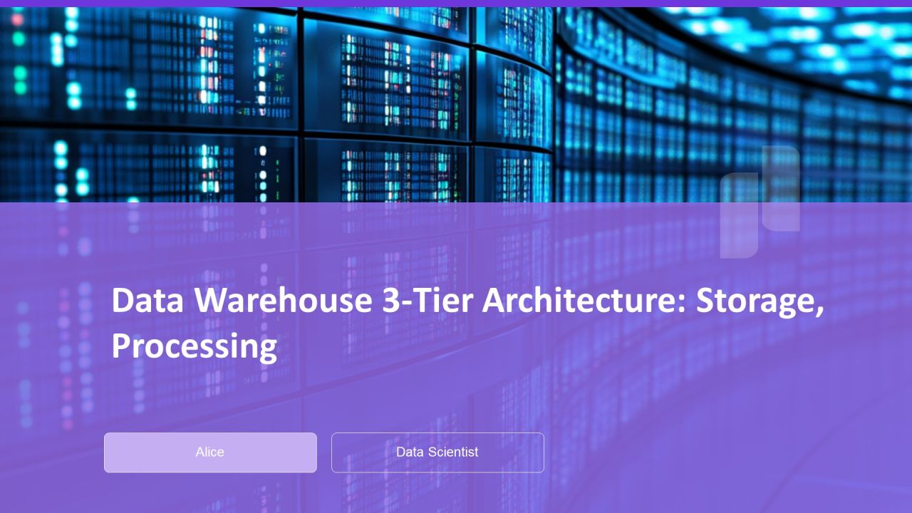 Data Warehouse 3 Tier Architecture Storage Processing PPT Graphics AT