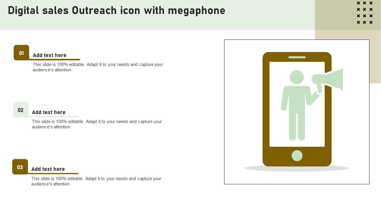 Digital Sales Outreach Icon With Megaphone Background Pdf