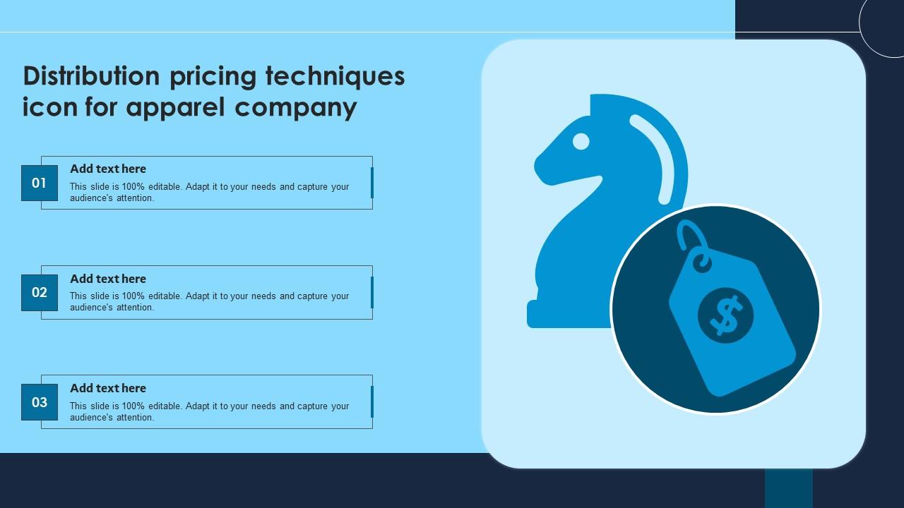 Distribution Pricing Techniques Icon For Apparel Company Formats Pdf