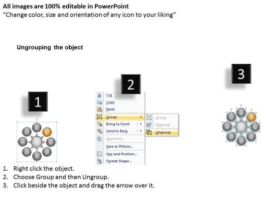 Diverging Components A Circular Process Layout Network PowerPoint Templates Slide02