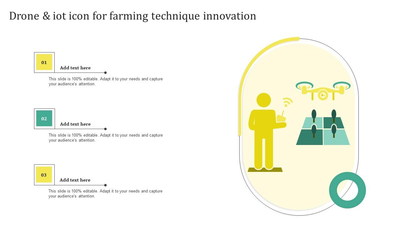 Drone And IoT Icon For Farming Technique Innovation Graphics Pdf