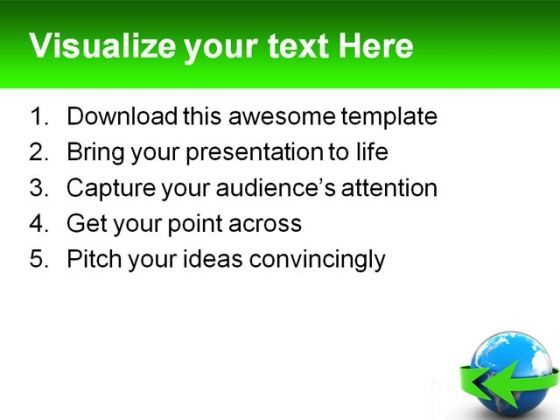 Earth With Green Arrow Business PowerPoint Themes And PowerPoint Slides 0211 Slide03