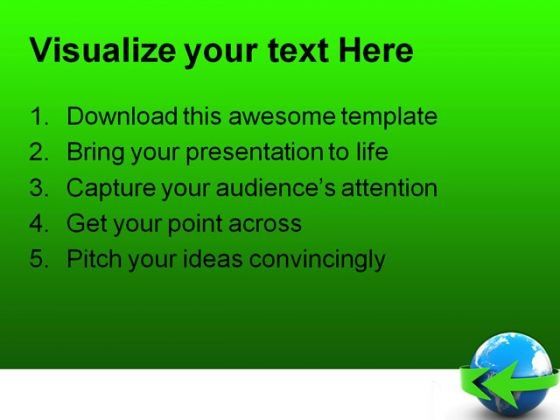 Earth With Green Arrow Business PowerPoint Themes And PowerPoint Slides 0211 Slide02