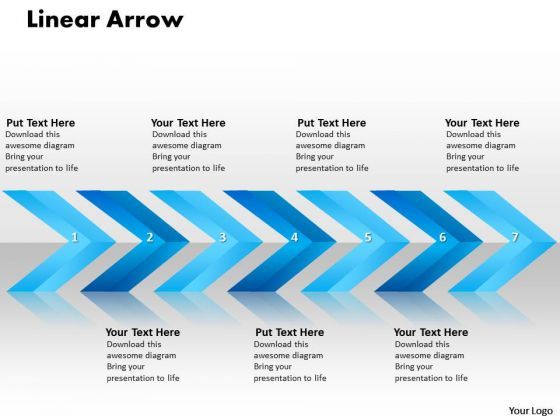 Editable PowerPoint Template Linear Arrows 7 Stages Operations ...