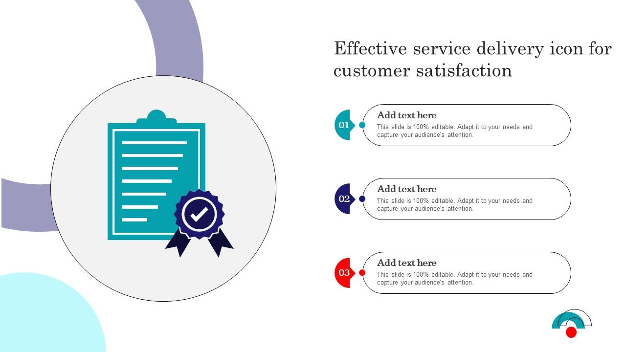 Effective Service Delivery Icon For Customer Satisfaction Rules Pdf