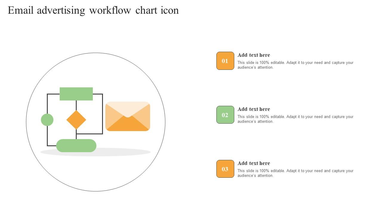 Email Advertising Workflow Chart Icon Template Pdf