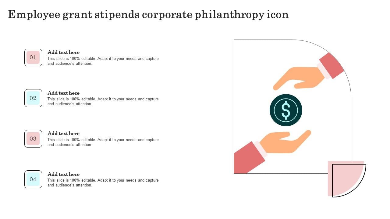 Employee Grant Stipends Corporate Philanthropy Icon Structure Pdf