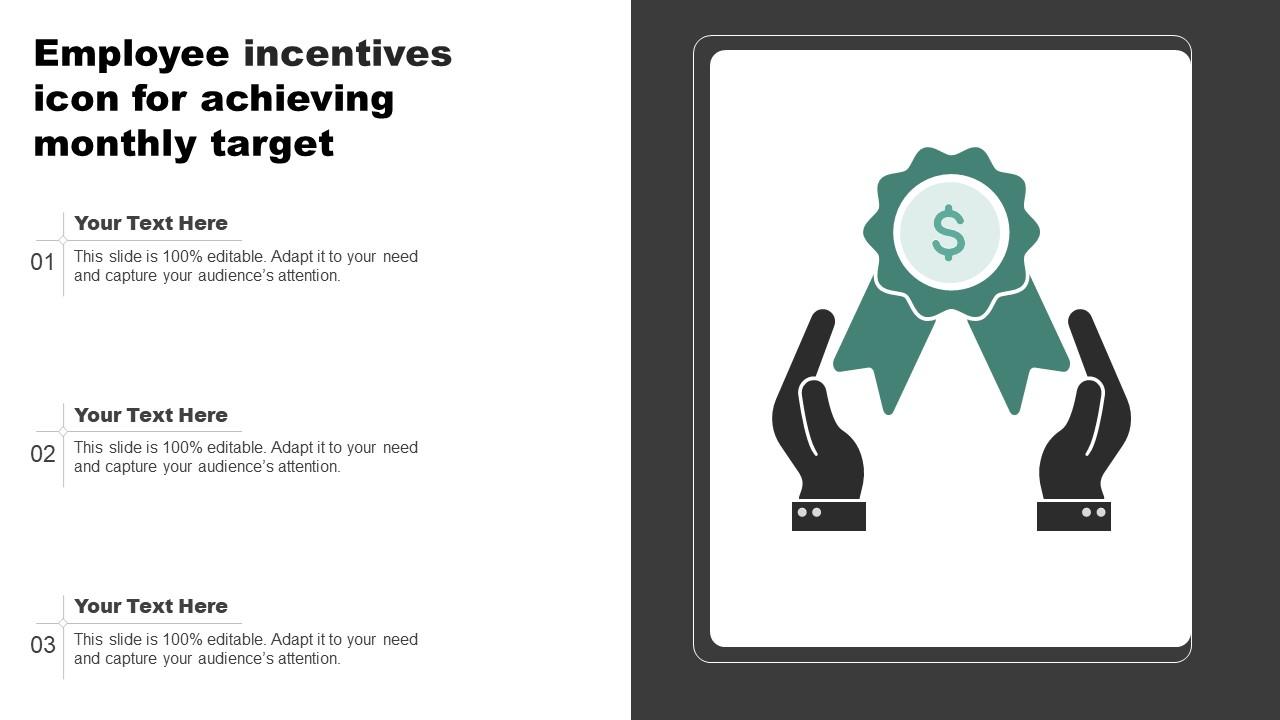Employee Incentives Icon For Achieving Monthly Target Introduction Pdf