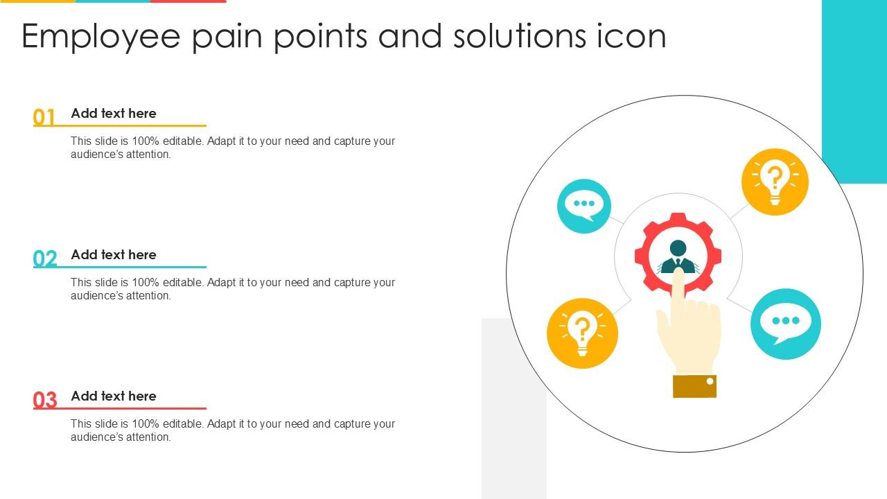 Employee Pain Points And Solutions Icon Ppt Sample SS