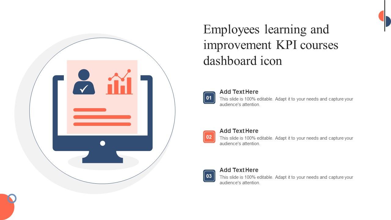 Employees Learning And Improvement KPI Courses Dashboard Icon Introduction Pdf