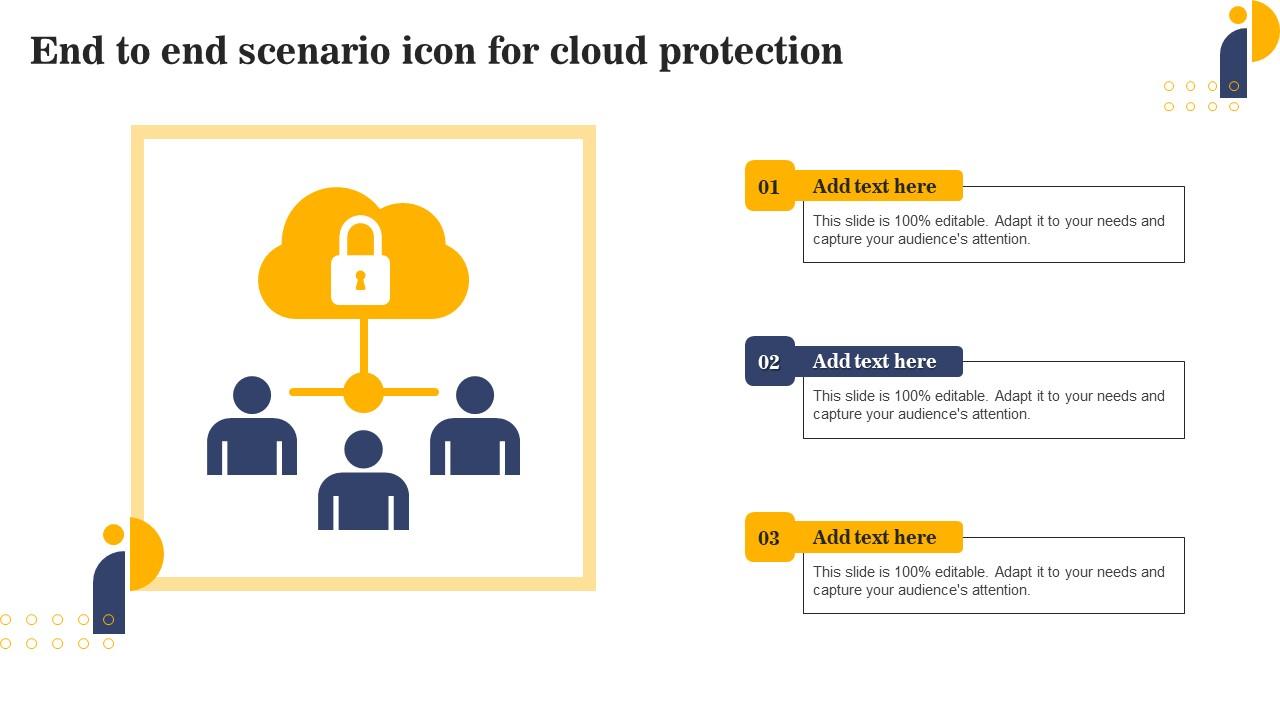 End To End Scenario Icon For Cloud Protection Brochure Pdf