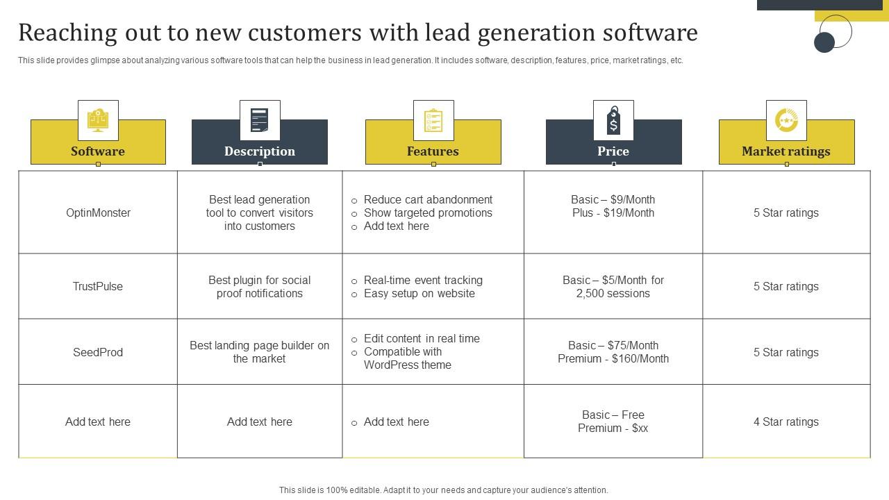 Enhance Customer Retention Reaching Out To New Customers With Lead Generation Icons Pdf