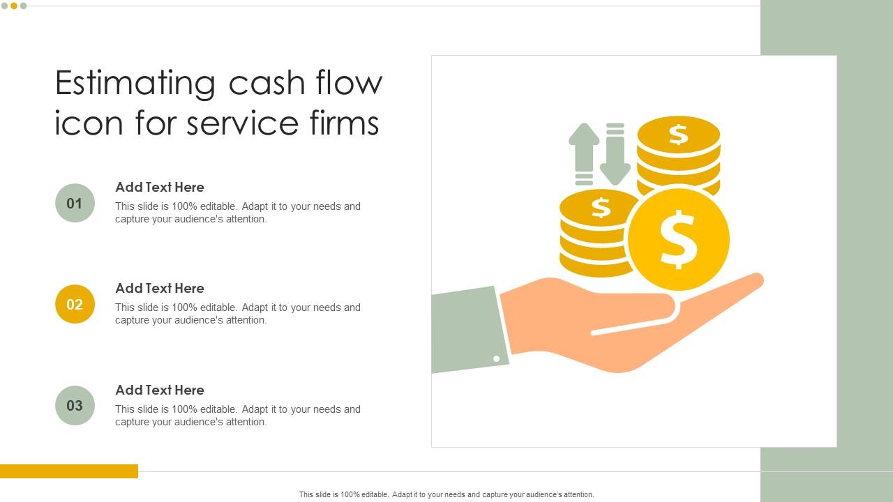 Estimating Cash Flow Icon For Service Firms Mockup Pdf