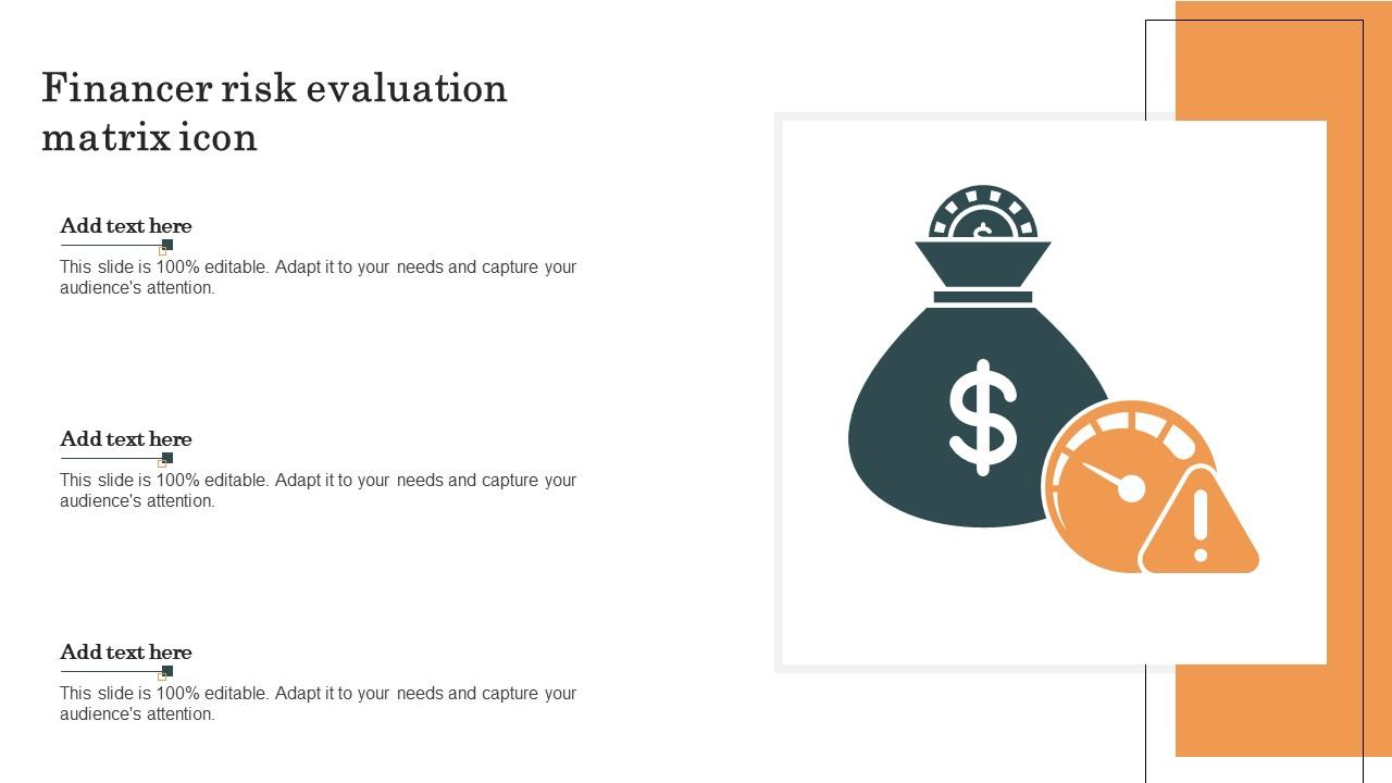 Financer Risk Evaluation Matrix Icon Survey SS