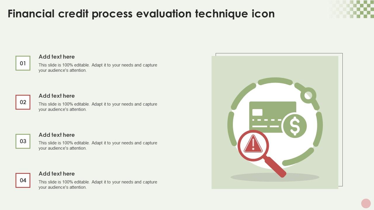 Financial Credit Process Evaluation Technique Icon Ideas Pdf