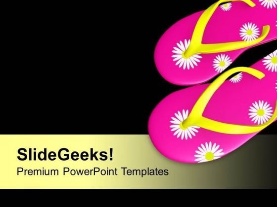 Flip Flops For Beach To Enjoy PowerPoint Templates Ppt Backgrounds For ...