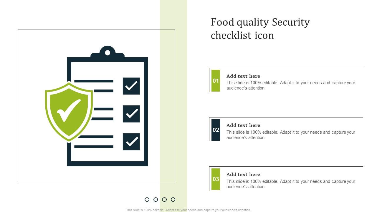 Food Quality Security Checklist Icon Guidelines Pdf