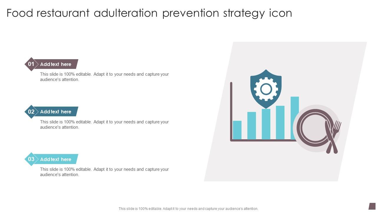 Food Restaurant Adulteration Prevention Strategy Icon Mockup Pdf