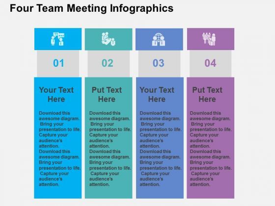 Four Team Meeting Infographic PowerPoint Templates