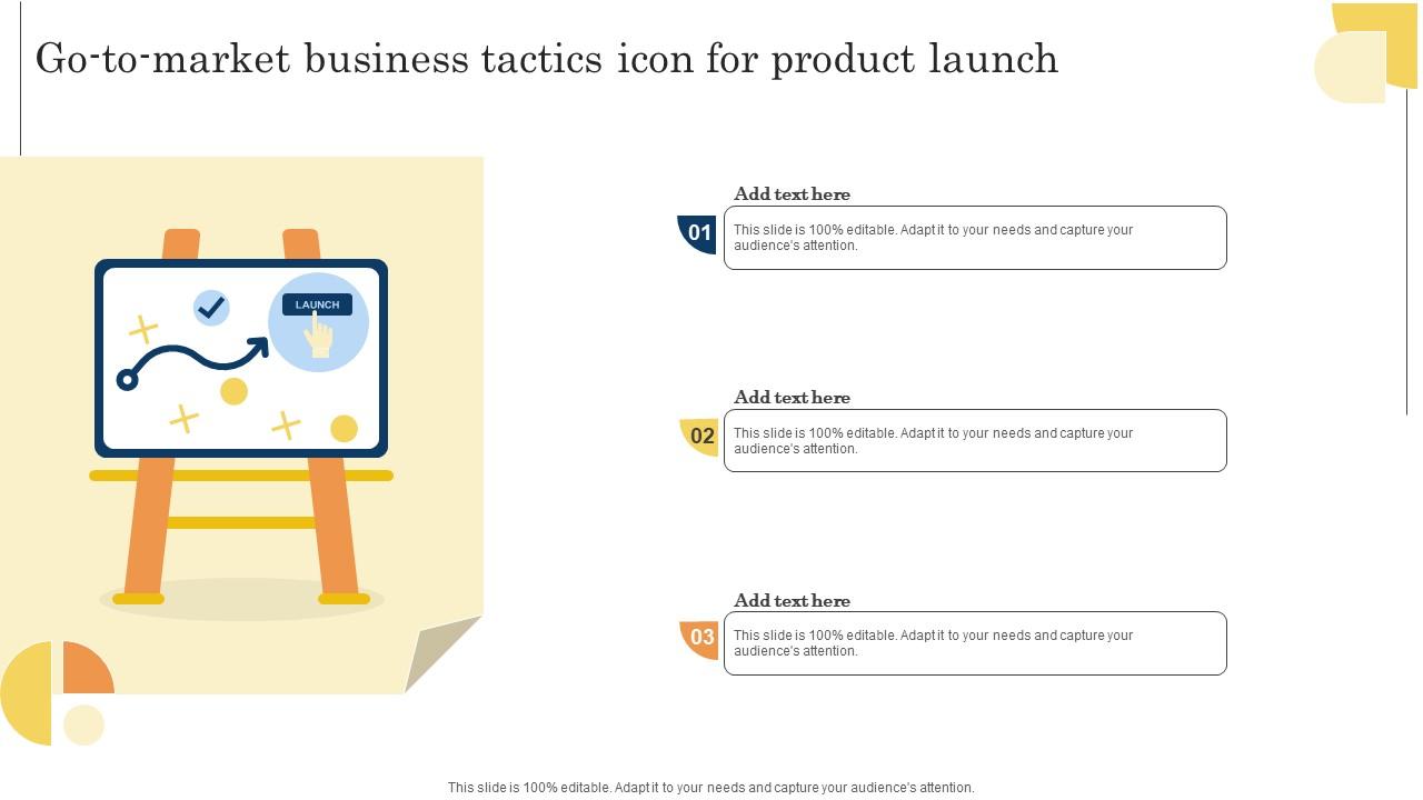 Go To Market Business Tactics Icon For Product Launch Icons Pdf