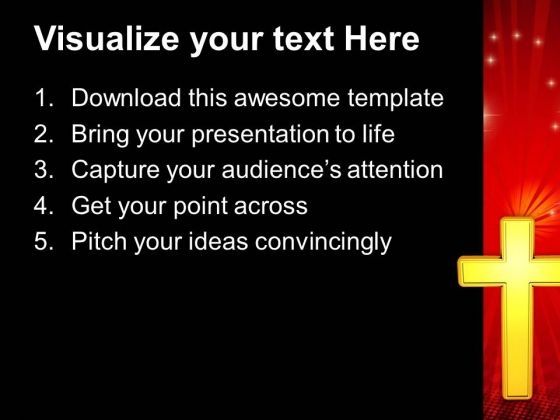 Golden Cross Christian PowerPoint Templates And PowerPoint Themes 0812