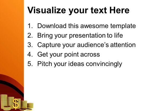 Golden Dollar Coins Business PowerPoint Templates And PowerPoint Themes 0912 Slide03
