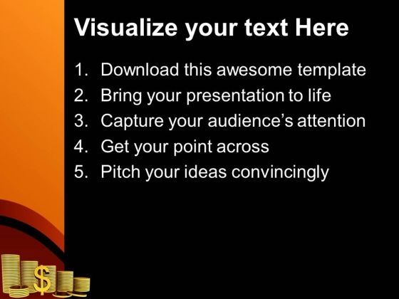 Golden Dollar Coins Business PowerPoint Templates And PowerPoint Themes 0912 Slide02
