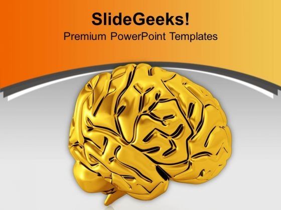Golden Human Brain For Medical Theme Powerpoint Templates Ppt Golden Human Brain For Medical Theme Powerpoint Templates Ppt