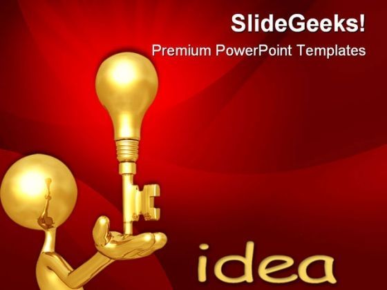 Golden Key Idea Business PowerPoint Themes And PowerPoint Slides 0611