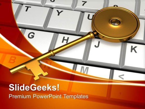 Golden Key On Keyboard Security Powerpoint Templates Ppt Backgrounds Golden Key On Keyboard Security Powerpoint Templates Ppt Backgrounds
