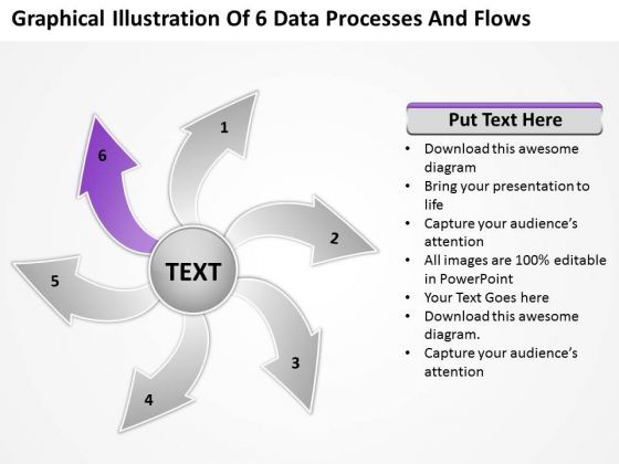 Graphical Illustration Of 6 Data Processes And Flows Gear PowerPoint ...
