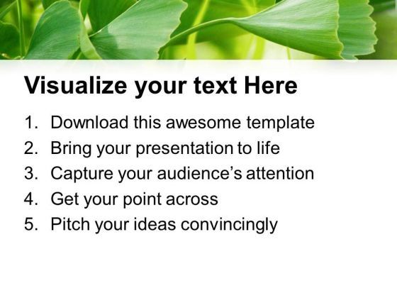 Green Flowers With Graphic Design PowerPoint Templates Ppt Backgrounds