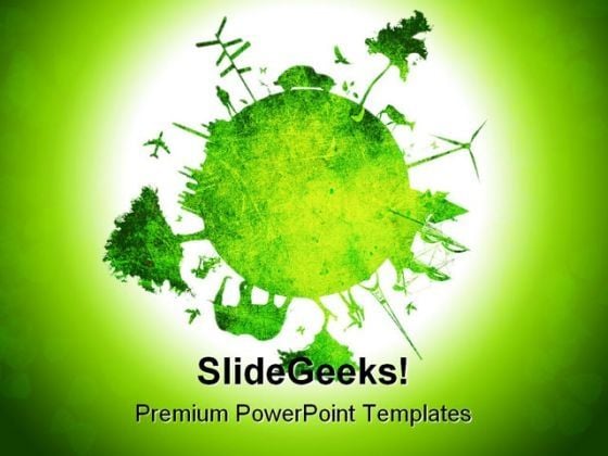Green Planet Environment PowerPoint Template 0810