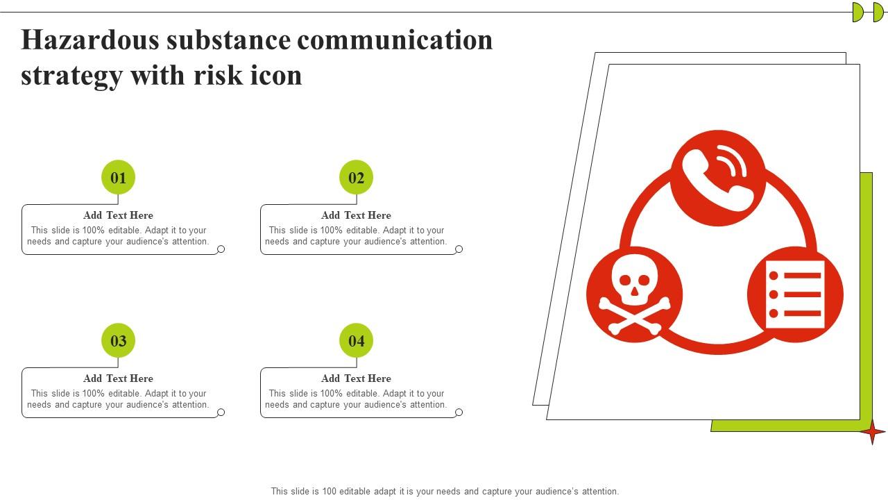 Hazardous Substance Communication Strategy With Risk Icon Brochure Pdf
