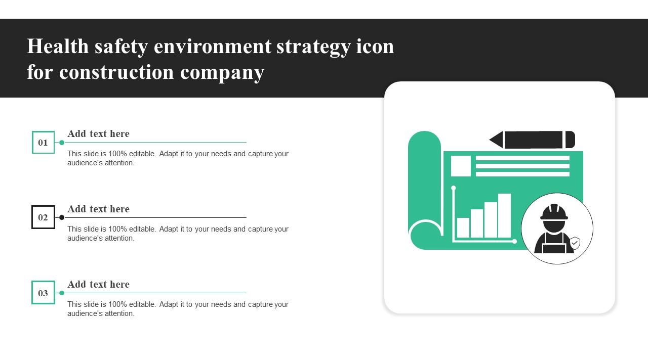Health Safety Environment Strategy Icon For Construction Company Inspiration Pdf