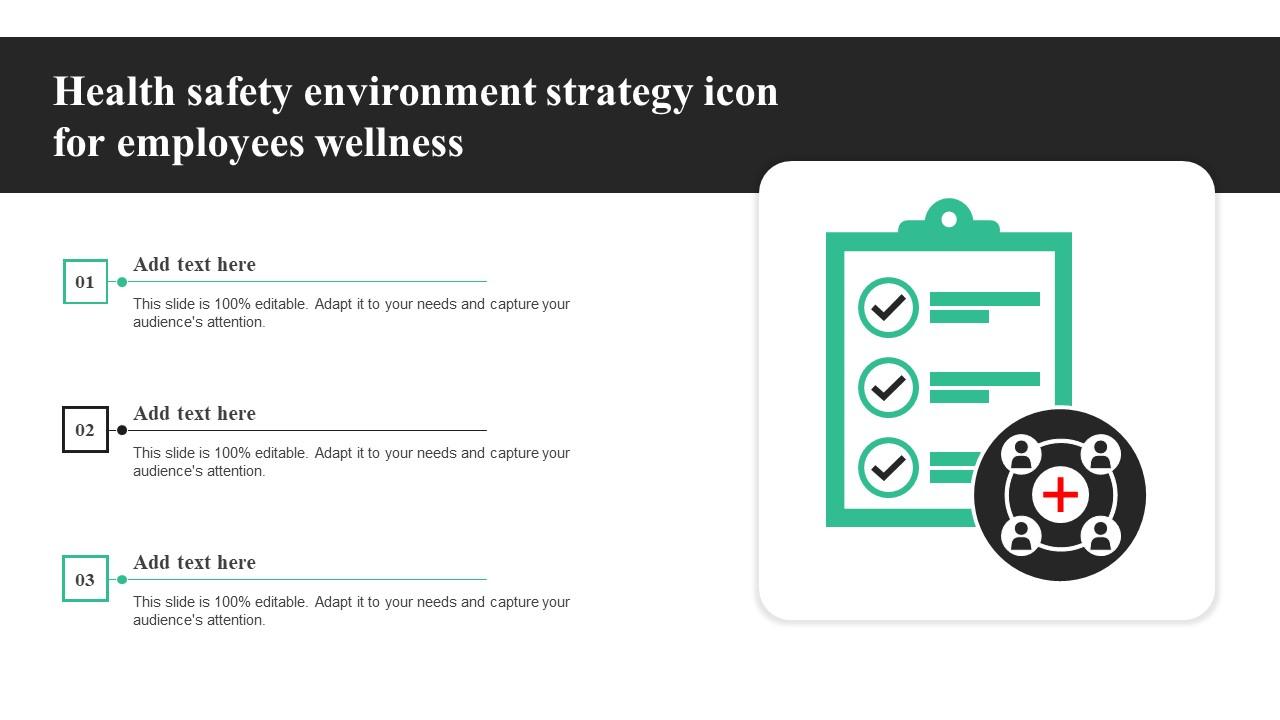 Health Safety Environment Strategy Icon For Employees Wellness Clipart Pdf