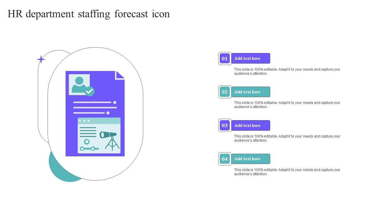 HR Department Staffing Forecast Icon Mockup Pdf